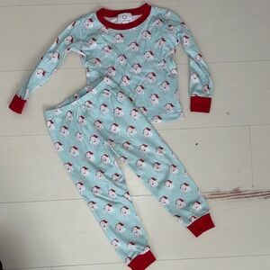 Santa Kids Pajama Set - Mint and Red